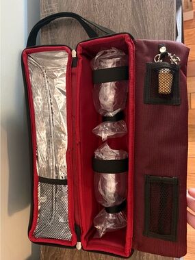 Unlisted Red and Black Insulated Wine Carrier Bag